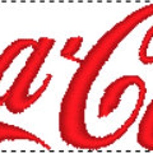 May include: Red Coca-Cola logo with a white background.