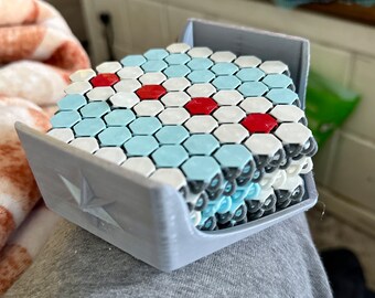 Chicago Flag Coasters with Caddy (also, an awesome fidget experience)