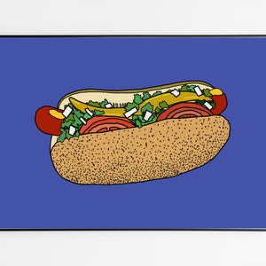 Chicago Hot Dog Summer Snack 5&quot;x7&quot; Print | Food Art Print