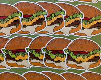 Cheeseburger Aufkleber | 3 "Glänzendes Vinyl