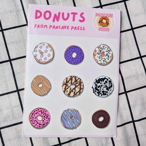 Donuts Sticker Sheet | 9 Glossy Sweet Treats Stickers