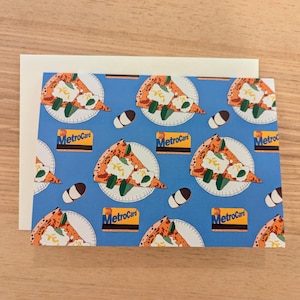 Carte de voeux de pizza de NYC | 5 x 7 pouces vide à l&#39;intérieur