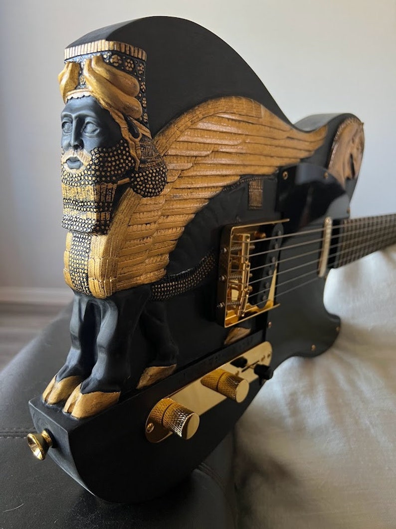 Custom hand carved Guitar from Essotericca Mythic Legendary Guitars. The one and only Babylon Guitar. image 2