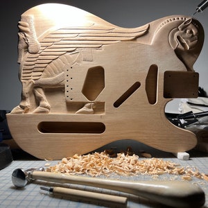 Custom hand carved Guitar from Essotericca Mythic Legendary Guitars. The one and only Babylon Guitar. image 7