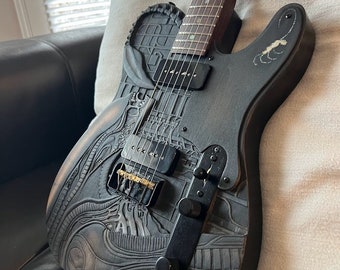 Alien Giger Telecaster Guitar Hand Carved. One of One Xenocaster