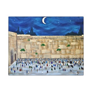 Kotel in Jerusalem Abstract Art Print on Canvas Wall Art of Western Wailing Wall   Decor Israel Art Abstract Painting Gift Jewish Heritage