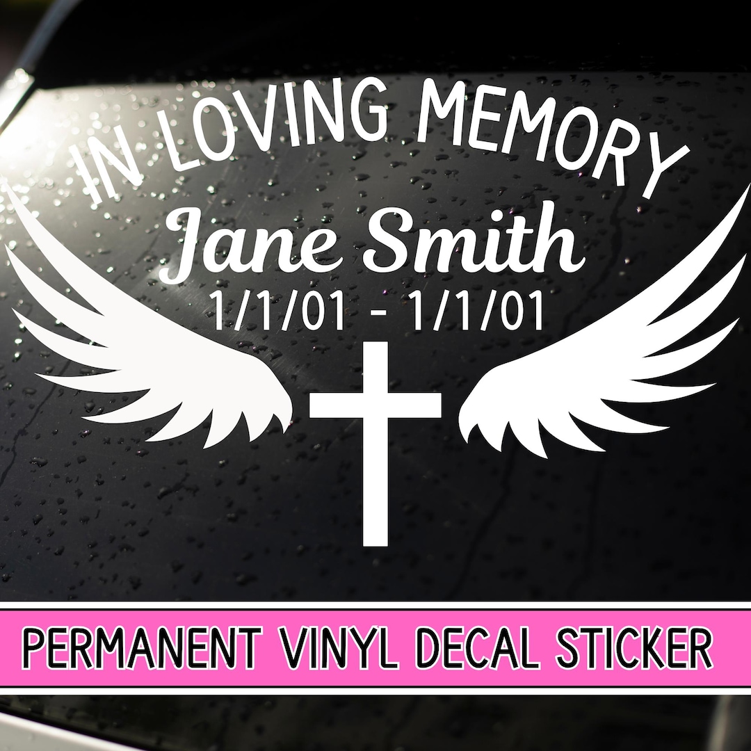 In Loving Memory Vinyl Car Decal Memorial Personalized Car Decal Loving ...