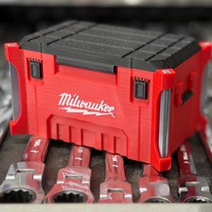 Milwaukee Packout inspired business card case, UPDATED DESIGN , Card Holder, box, desk top, stash box, unique gift for dad, cool, marketing