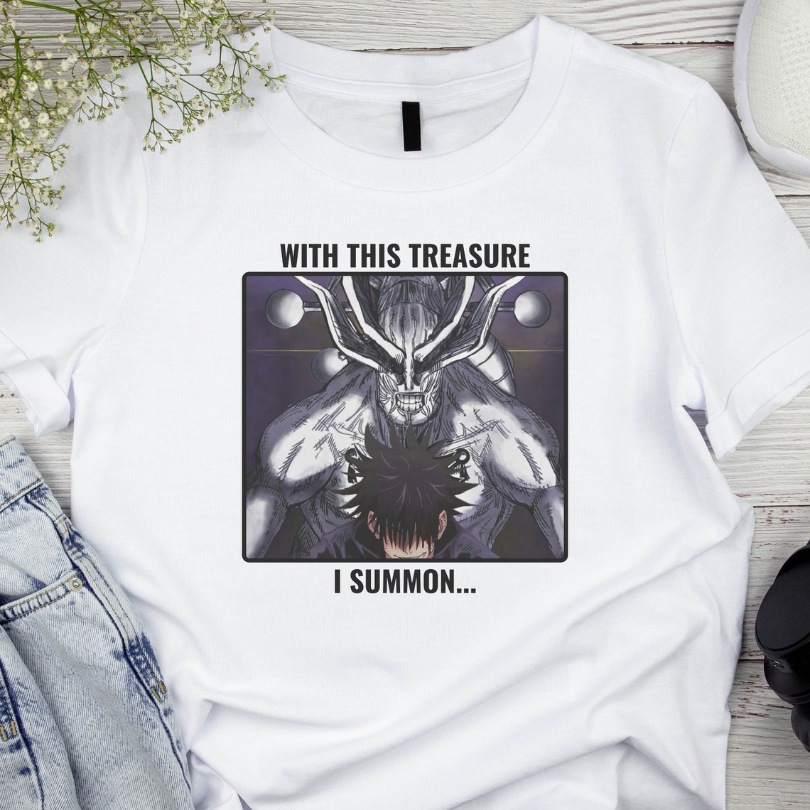 Mahoraga T-shirt, With This Treasure I Summon Shirt, Jujutsu Kaisen T