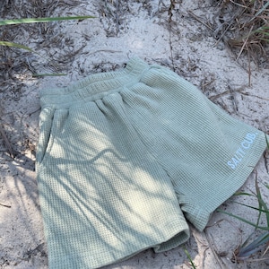 Sage Waffle Toddler/Kid&#39;s Shorts
