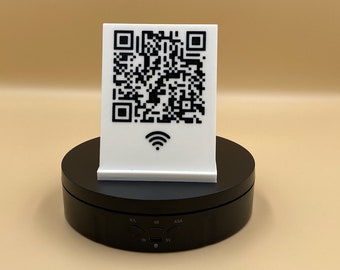 3D Printed Custom QR code WiFi Sign, Elegant 3D-Printed WiFi QR-Code Display Sign, Custom Network Access