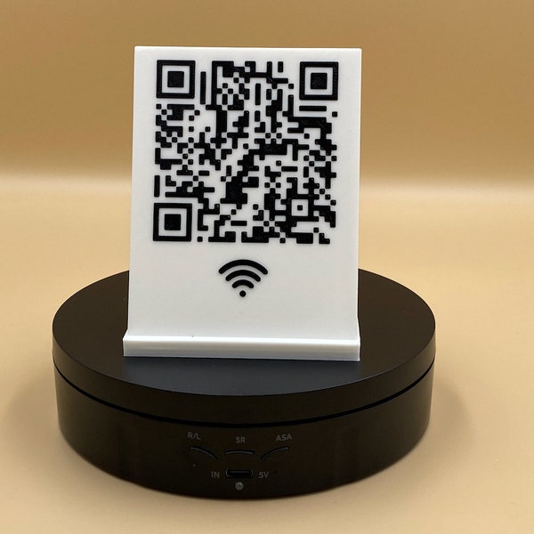 3D Printed Custom QR code WiFi Sign, Elegant 3D-Printed WiFi QR-Code Display Sign, Custom Network Access