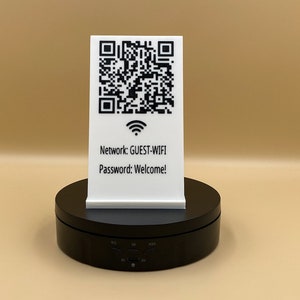 3D Printed Custom QR Code Wifi Sign, Elegant 3d-printed Wifi Qr-code ...