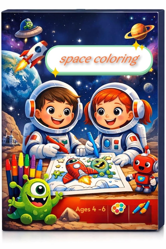 Space Coloring Book for Kids Ages 4–6