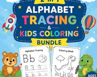 Alphabet Tracing & Kids Coloring Bundle | Printable PDF Workbook
