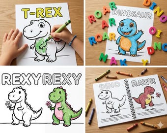 Dinosaur Coloring Book for Kids Ages 3-6  (PDF Download)