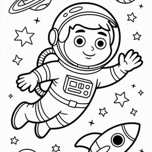 Space Adventure Colouring Pages | Kids Outer Space Activity (PDF Pattern)