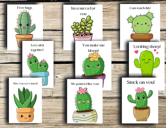 Printable Cactus Valentines Cards: Fun Classroom Valentines (digital  Download) - Etsy