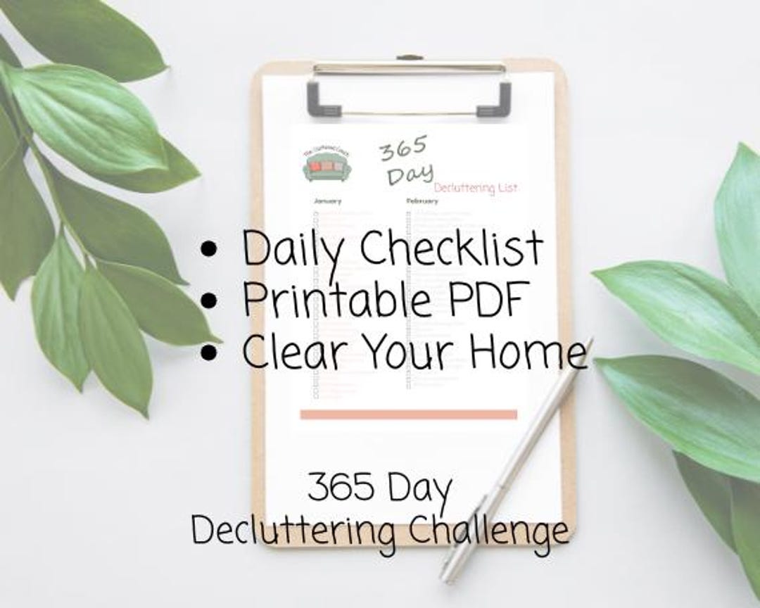 365 Day Decluttering System | Daily Declutter Checklist | Home Organization Plan | Yearly Reset ...