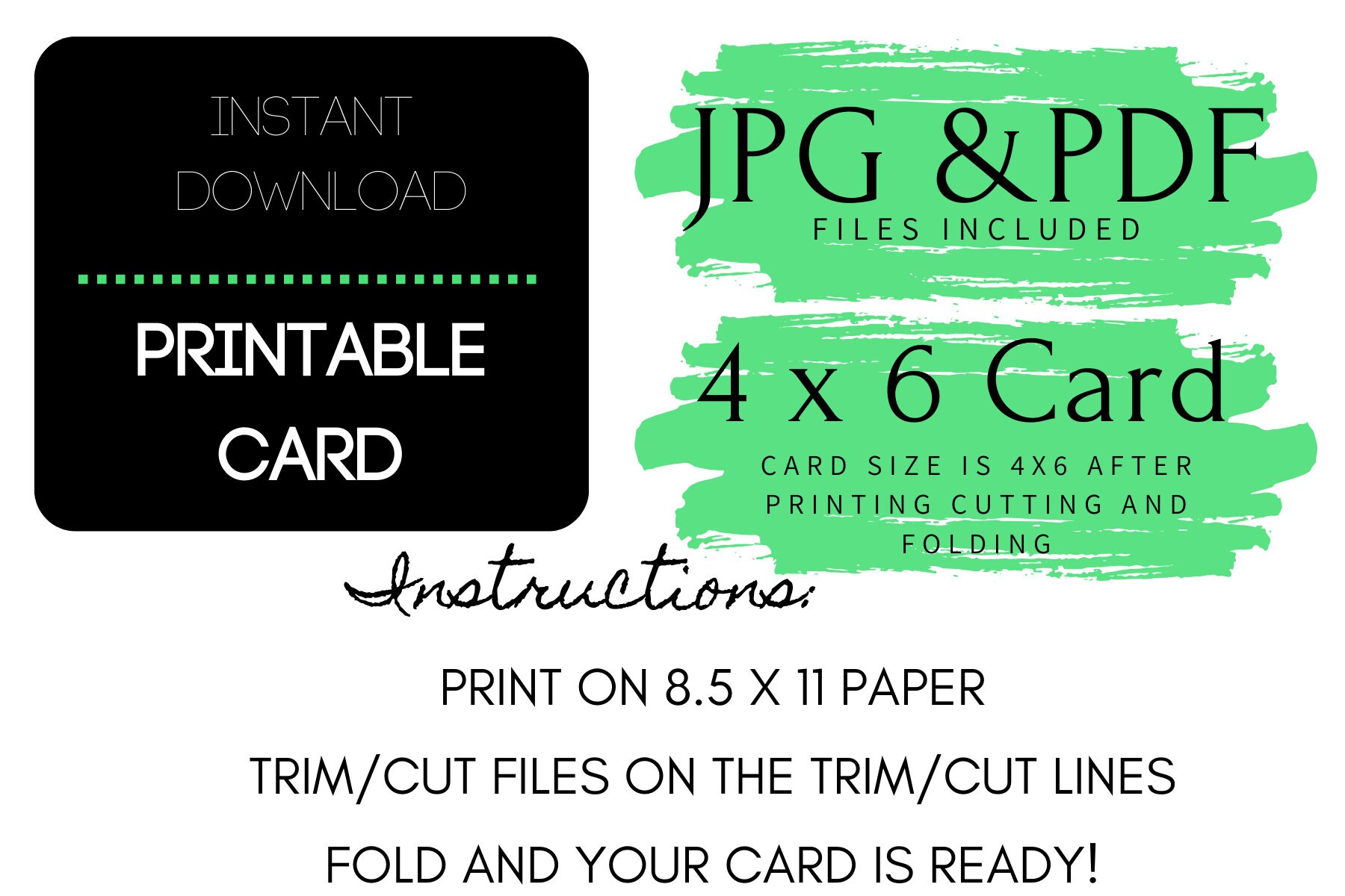 Printable Thank You Card, Instant Download, Thank You, Friendship Card ...