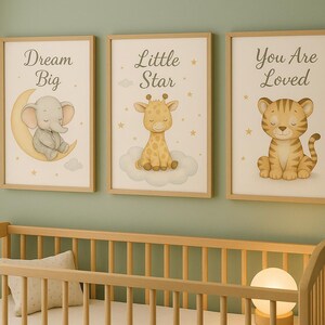 Set di 5 poster con dolci animaletti: stampe delicate e colorate per decorare la nursery, cameretta o babyshower, creando un mondo incantato