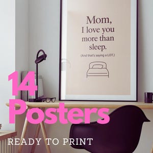 Mega Pacote de Dia das Mães: 14 arquivos para download, incluindo pôsteres e cartões para dizer "eu te amo" com arte, coração e um toque pessoal.