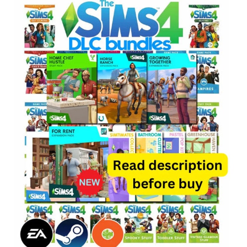 The Sims 4 for Rent Game All Expansions and Stuff Packs for PC Etsy