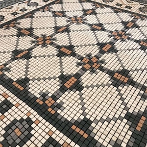 Benutzerdefinierte Boden Mosaik Teppich, handgefertigte Mosaik Bodenfliese, Mosaikboden, maßgeschneiderte Mosaikboden
