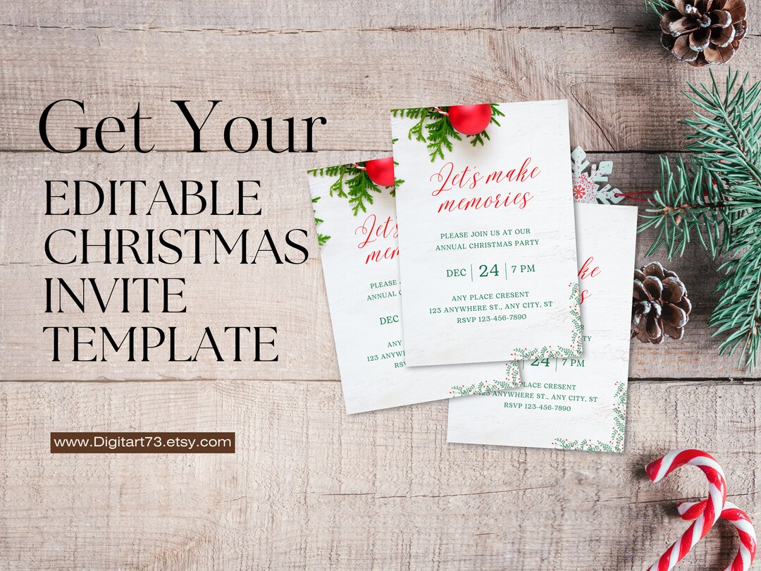 Classic Christmas Party Invitation, Christmas Party Invite, Christmas ...