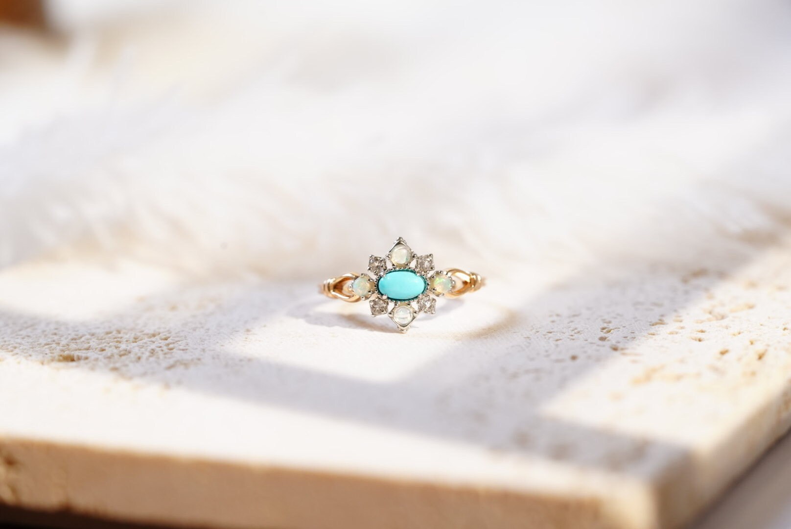 Türkiser Statement Ring Für Damen - Verstellbarer Schmuckring In Blautönen Für Partys & Besondere Anlässe