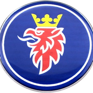 SAAB Blue Griffin Badge bonnet hood trunk hatch steering wheel Emblem Domed 3D Decal self-adhesive backing Various Sizes