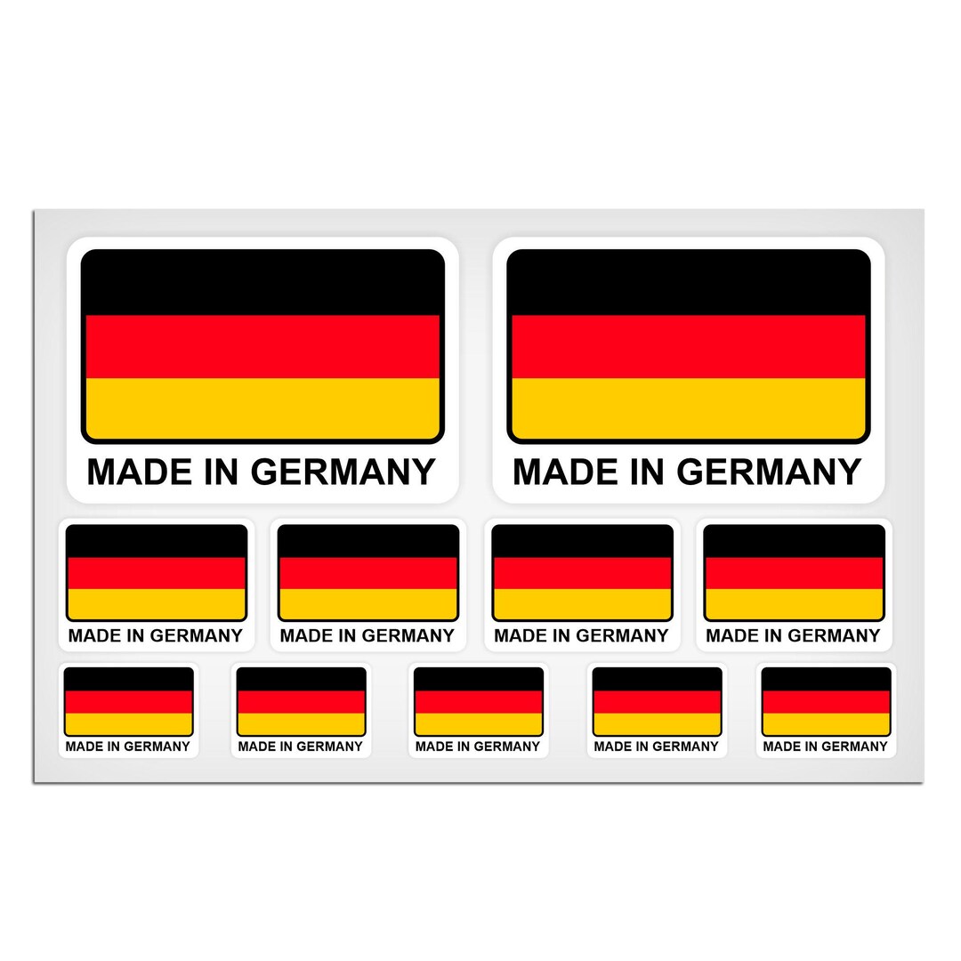 Germany Logo Sticker German Stickers • Made in Germany Text • Laminated Decal Set of 11 - Etsy