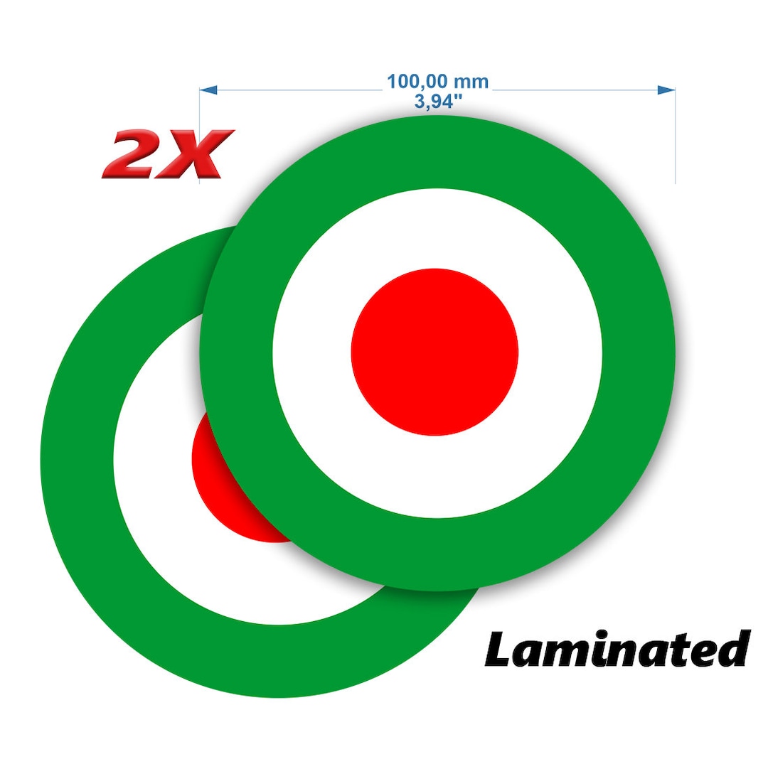 Target Mod Green Laminated Decal Classic Retro Motorcycle Sticker Car ...
