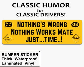 Vintage UK Humor Bumper Sticker - Funny Car Decal for Seniors