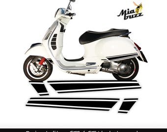 GTS/GTV Side Stripe Decals: Super Sport Black & White