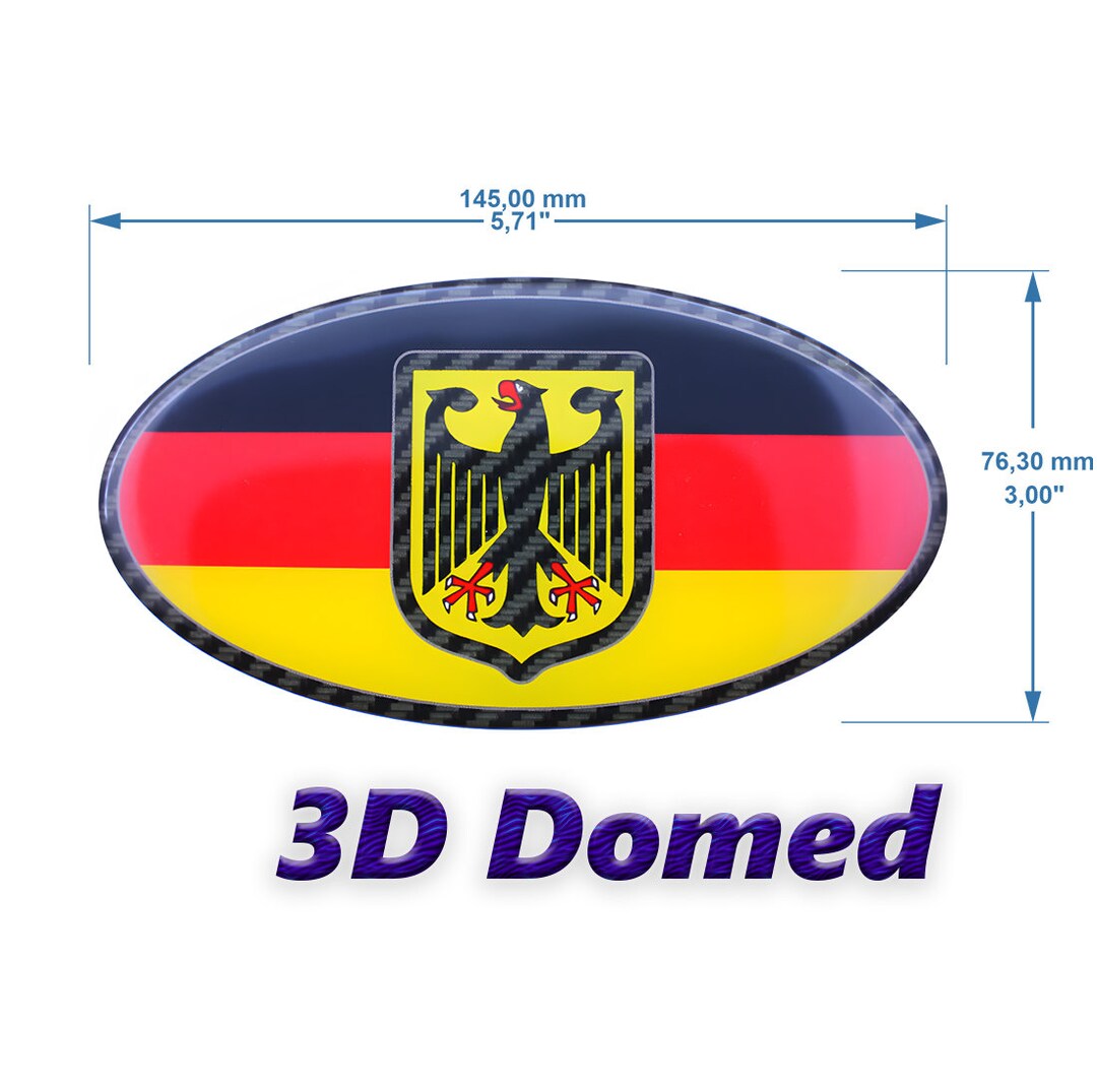 Germany Flag With Deutsche Bundesadler Shield Sticker Domed 3D Sticker ...