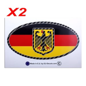 Vlag van Duitsland met Deutschland Bundesadler emnlem koolstofvezel BG autobord sticker sticker 145,00 mm-5,71 inch x 76,30 mm-3,00&quot; gelamineerde fietslaptop