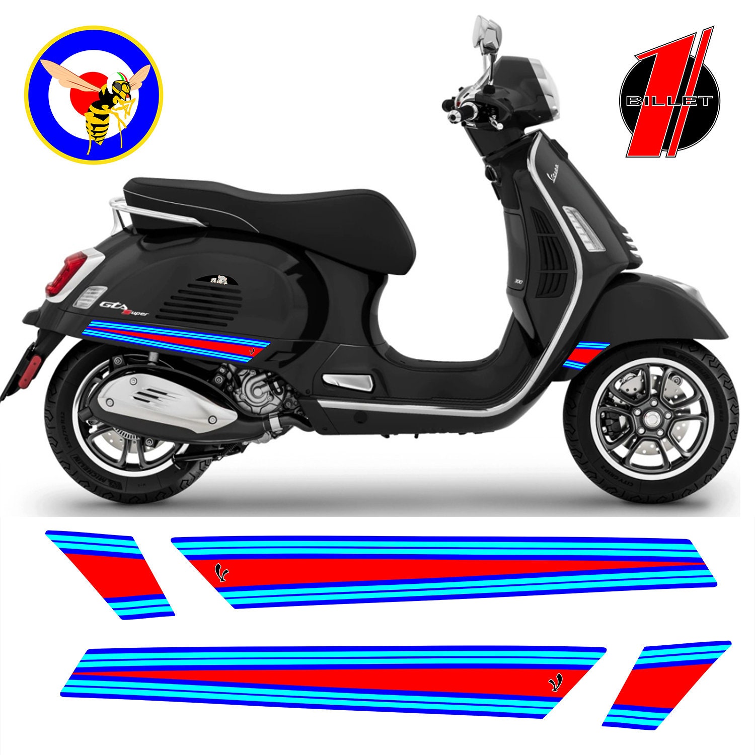 Amazon.com - Generic Vespa Side Stripes Stickers with