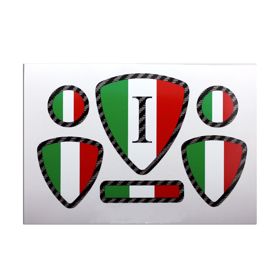 Italian Flag Stickers, Carbon Fiber, Laminated Decals - 6 Pcs - Etsy