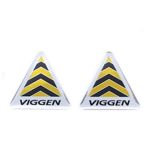 SAAB Viggen Wing Fender Black Yellow Chrome Badge Emblems Curved 3D Sticker Self-Adhesive Back 9-3 Pack of 2