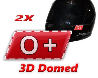 Adhesivo para casco con tipo de sangre O+ Adhesivo 3D irrayable para casco de motocicleta, moto de nieve, coche de carreras, casco de esquiador, snowboard, motocross