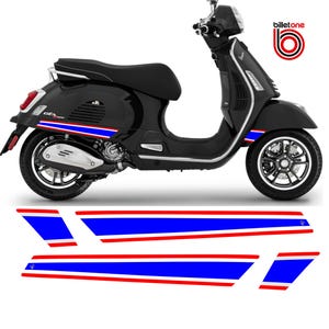 Vespa Side Stripes Aufkleber rot weiß blau für GTS 125 150 200 250 300 GTV Side Stripes Aufkleber Laminiert