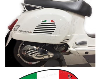 Vespa sticker for Rear Right side vent Extension Italian Flag Decal Laminated for Gts 125 200 250 300 Gtv