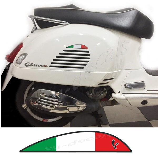 VESPA Aufkleber für hinteren rechten Seitenschlitz mit italienischer Flagge, Aufkleber Laminiert für Gts 125 200 250 300 Gtv
