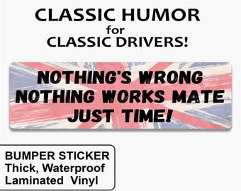 Funny UK Bumper Sticker – Vintage Union Jack Car Decal