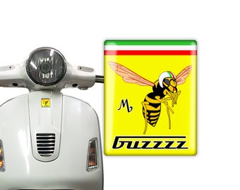 Mia Buzz Front Badge the buzzzz 3D Resin Dome Emblem Italian flag and Yellow