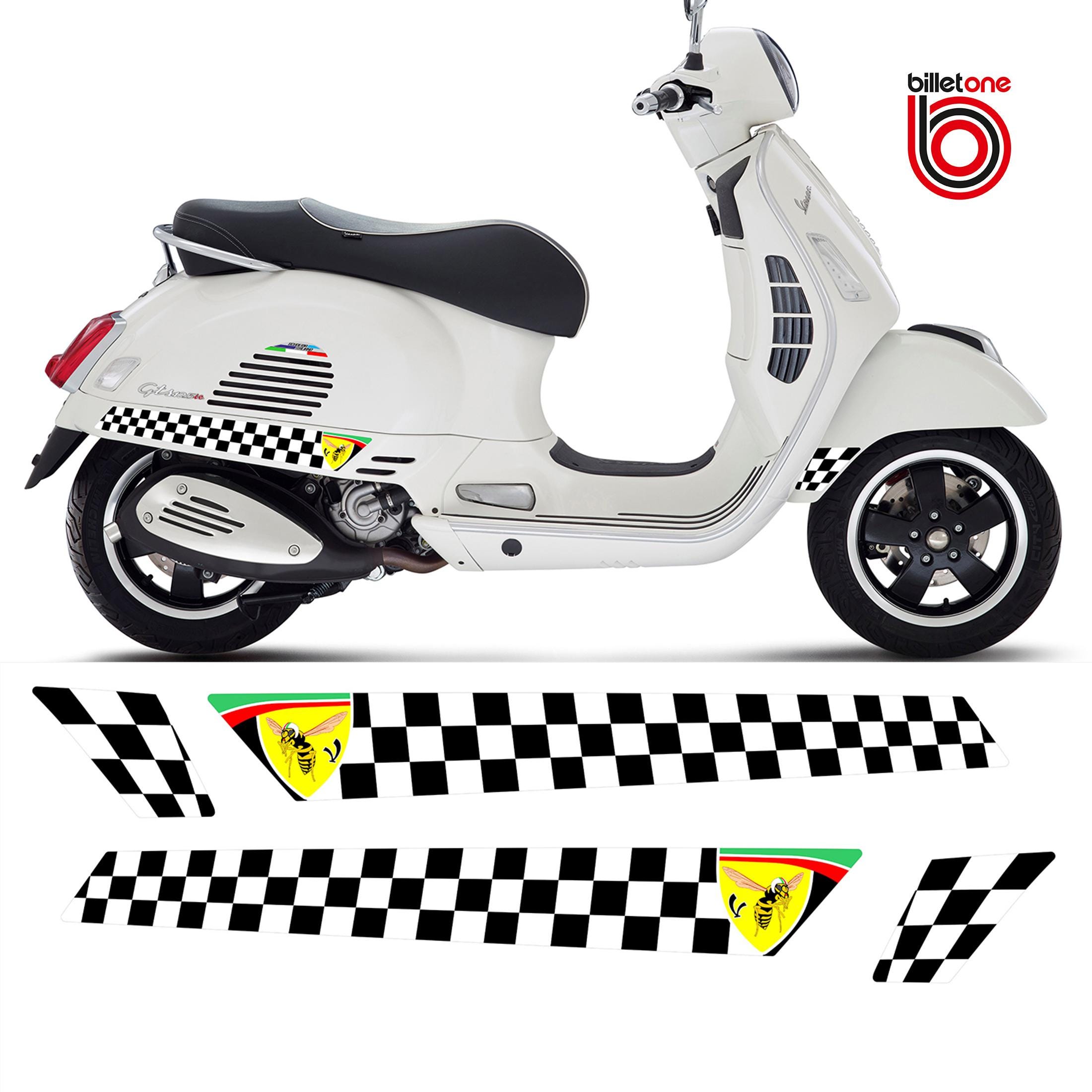 【福袋セール】 Checkered Stickers Stripes Side Vespa With for Shield Wasp Decals,Magnets&Stickers