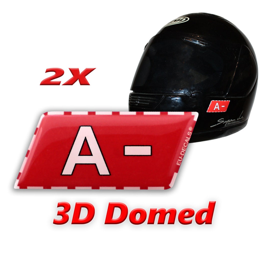Helmet A- Blood Type Sticker Unscratchable 3D Decal Sticker for ...