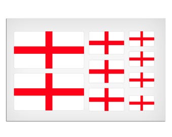 9X UK England Flaggen Aufkleber laminierte Aufkleber für Auto Helm Fahrrad Roller Laptop
