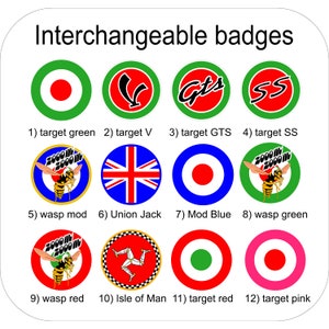 100mm Interchangeable badge for Vespa Front Stripe with for GTS 125 150 200 250 300 GTV Decal Laminated Sticker
